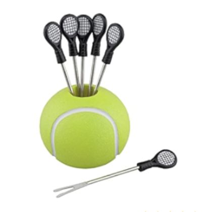 6-Piece Tennis Cocktail Pick with Holder