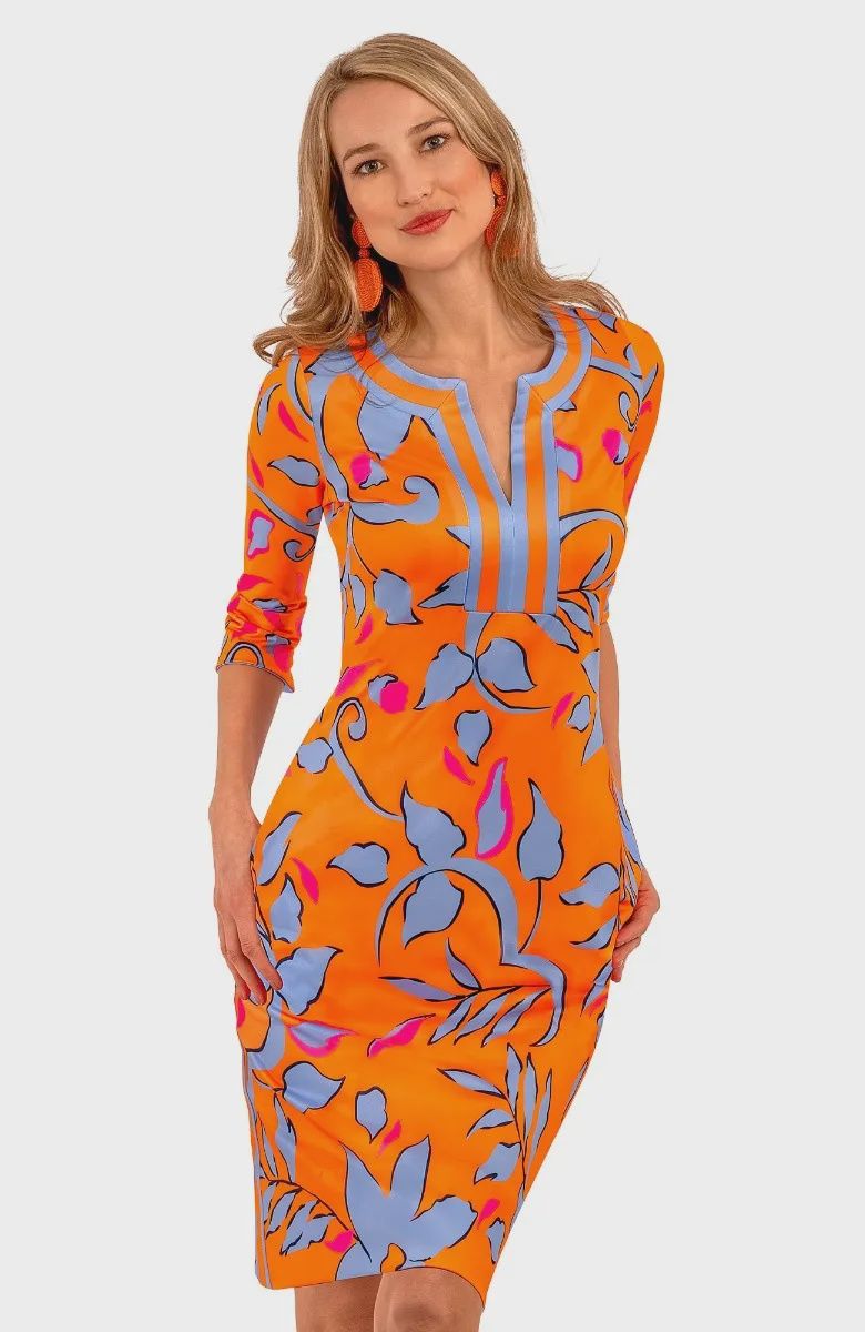 Jersey Split Neck Dress - Full Bloom