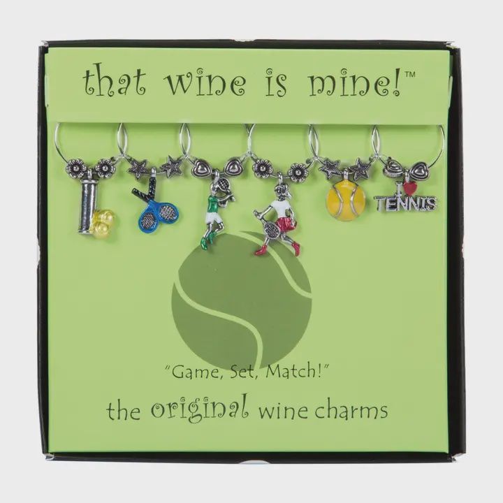 6-Piece Game Set Match Painted Wine Charms