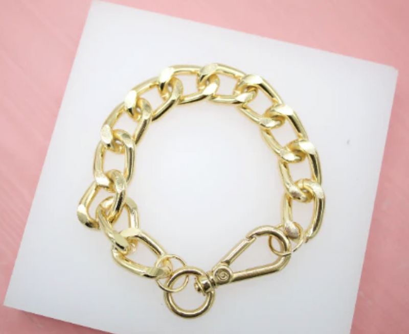 18K Gold Filled 13mm Diamond-Cut Curb Cuban Link Bracelet Chain For Wholesale Jewelry Bracelets And Findings (I241)