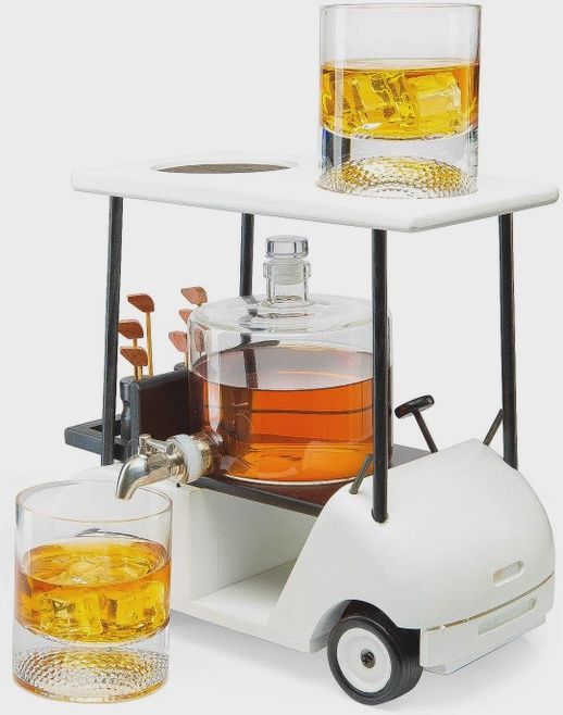 Golf Cart Whiskey Decanter &amp; Ball Glasses