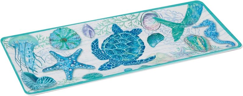 Serene Seas Melamine Rectangular Platter 19 x 8