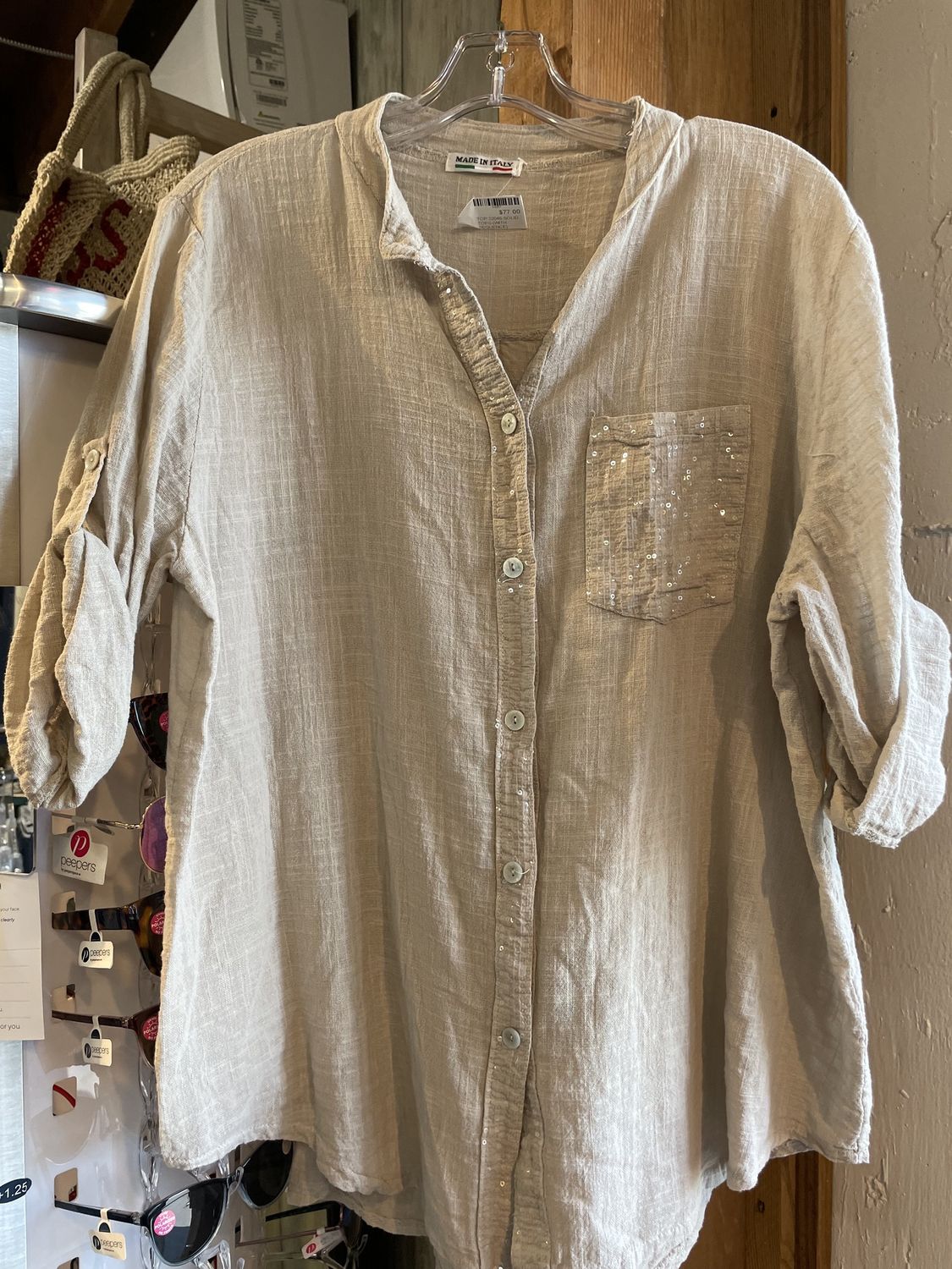 TOP:22046-SOLID TOPS-(WITH SEQUENCE)-DARK BEIGE