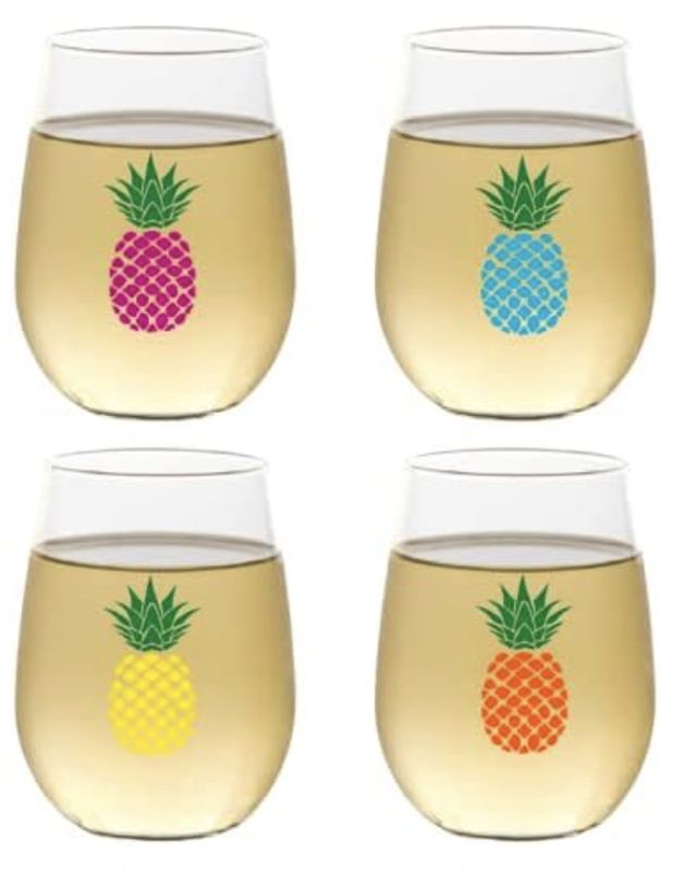 PINEAPPLES Shatterproof Wine Glasses