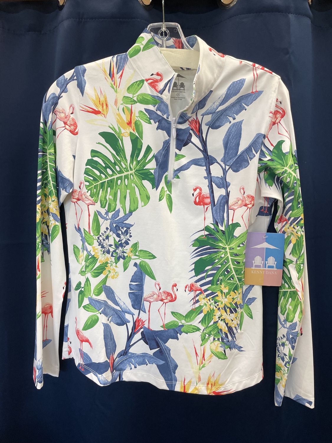 Flamingo palm zip top