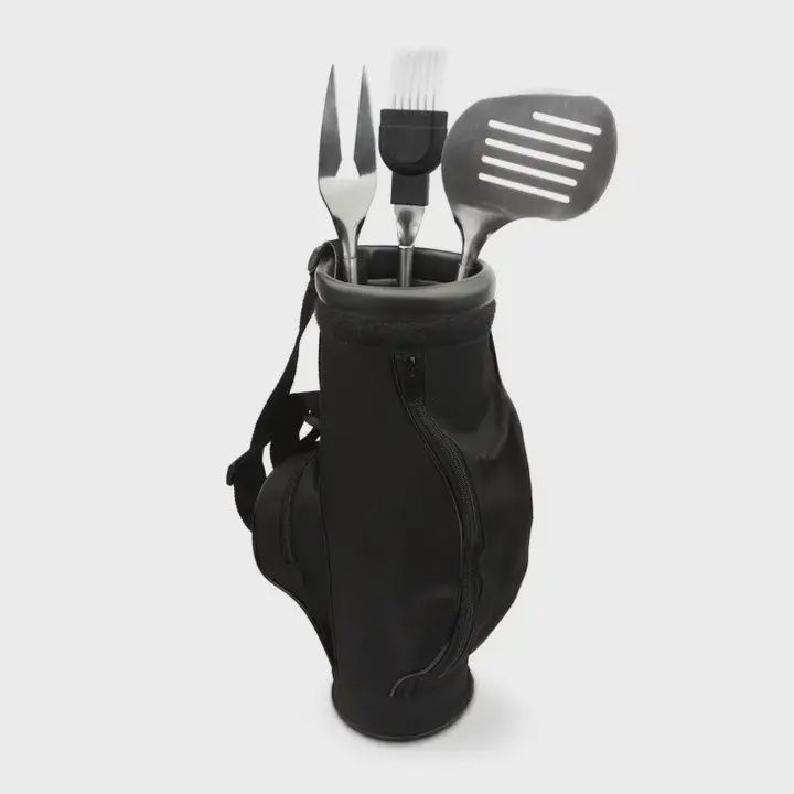 Stainless Steel Golf Club BBQ Tools Grill Set - Black