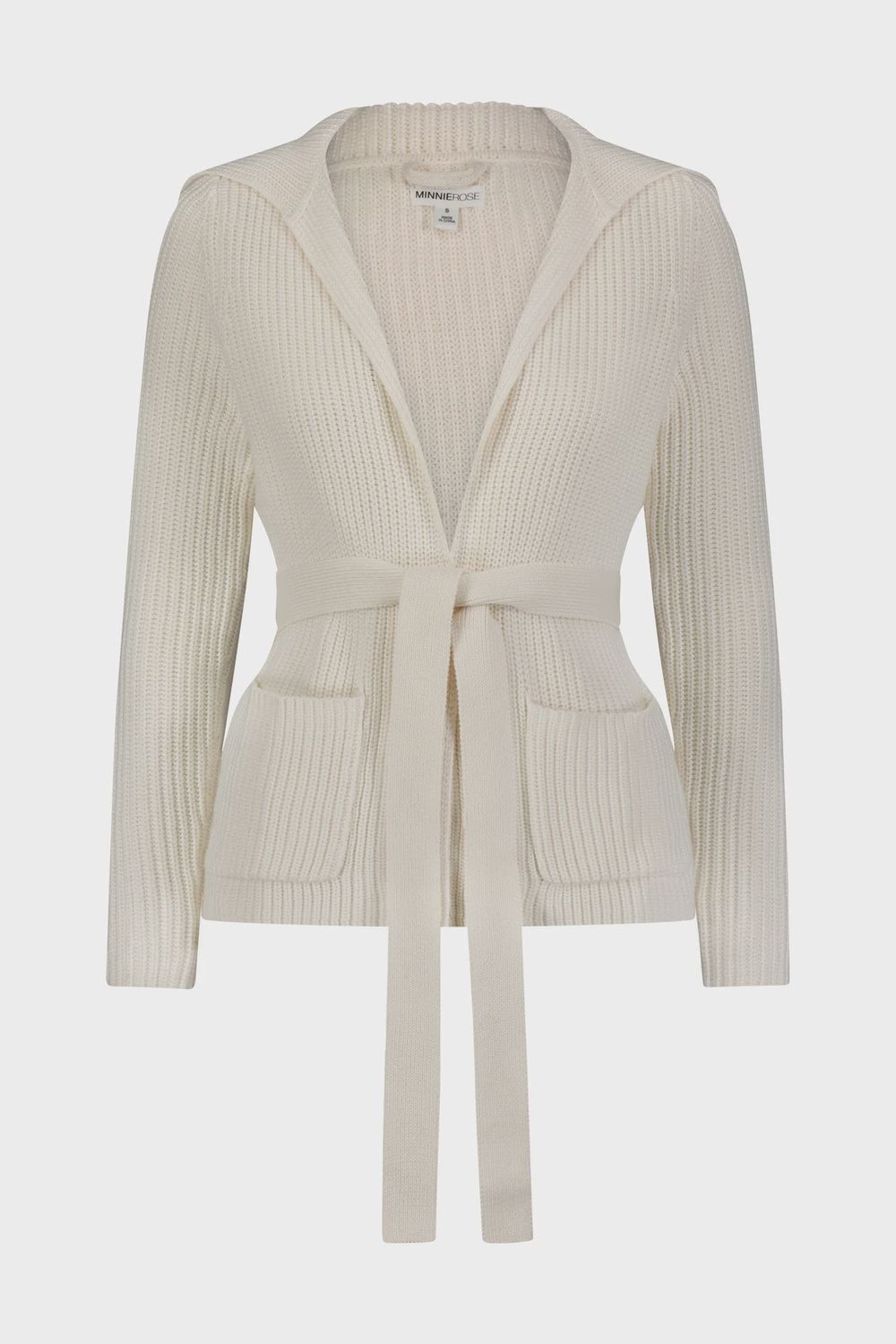Cotton Cashmere Shaker Flyaway Cardigan