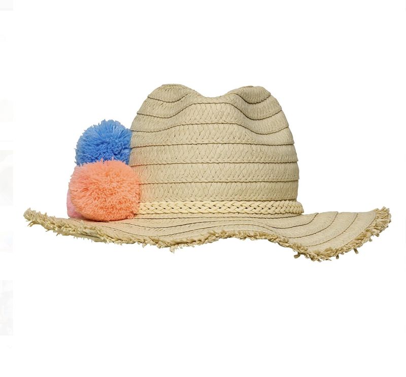 Pom Pom Straw Hat Kids