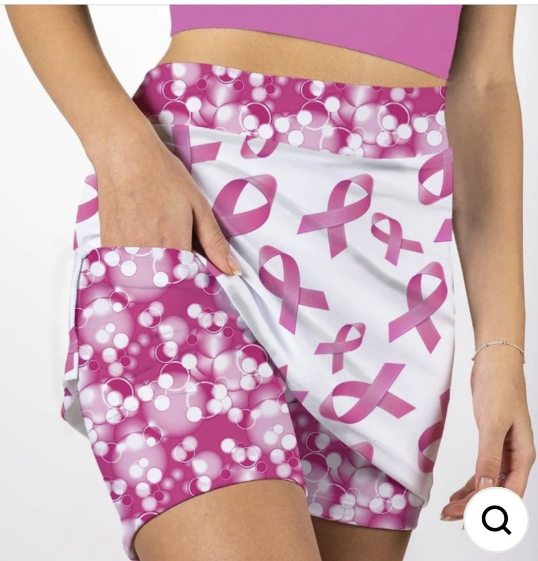 Cure breast cancer white skort