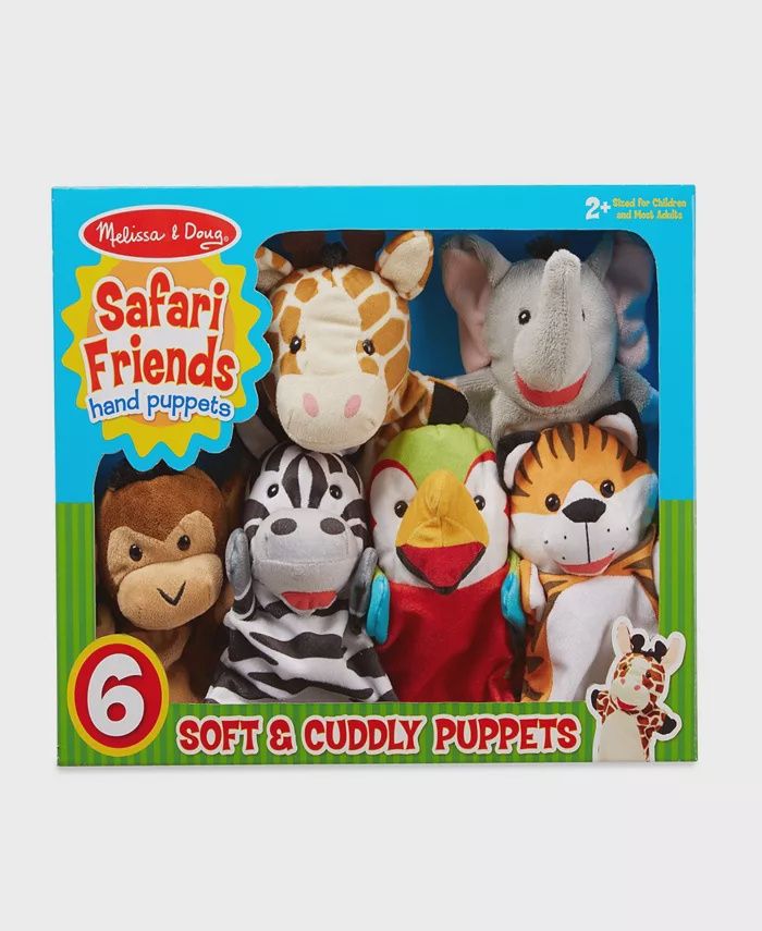 Safari Buddies Hand Pupperts, set of 6