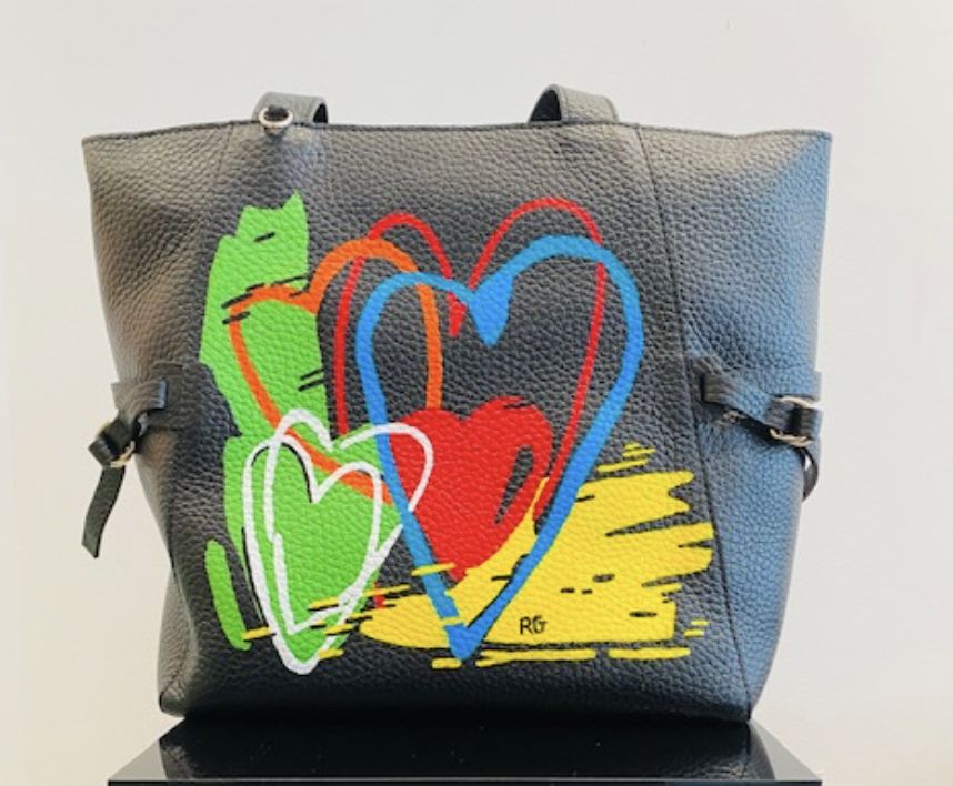 Hand Painted &#39;Art is Love&#39; Bag
