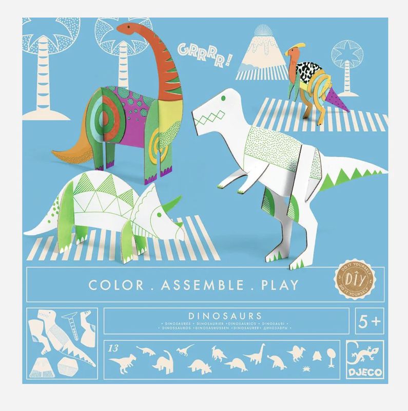 Color, Assemble, Play Dinosaurs