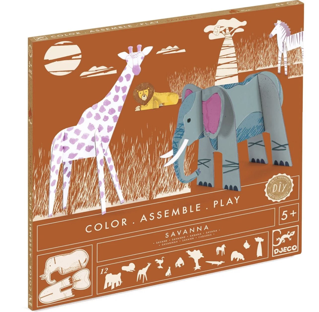 Color. Assemble. Play Savannah Wildlife