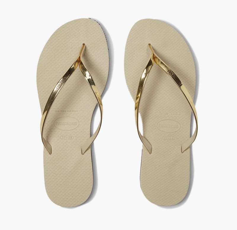 Metallic Strap Flip Flop
