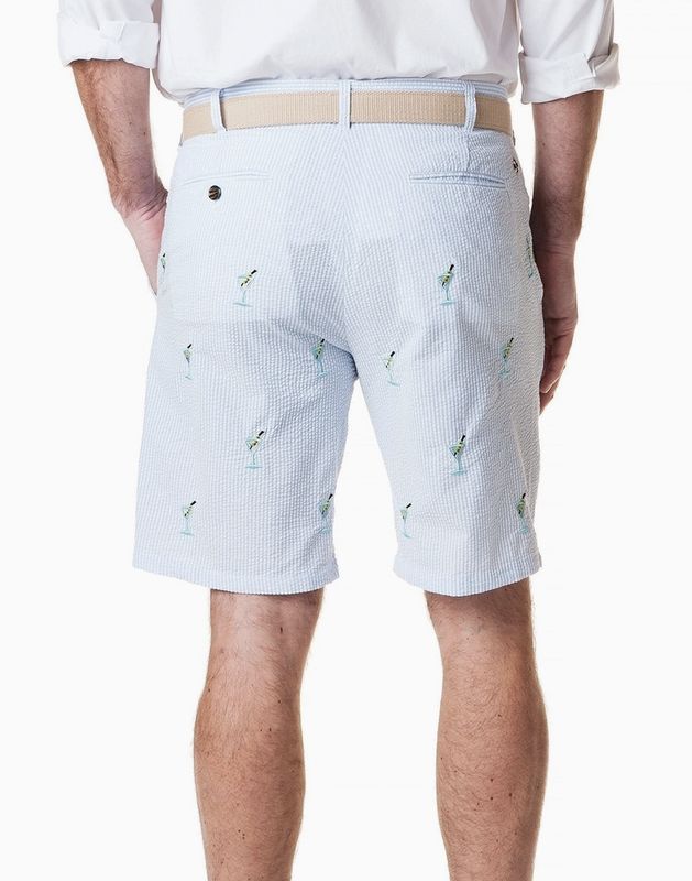 Embroidered Short Seersucker Martini