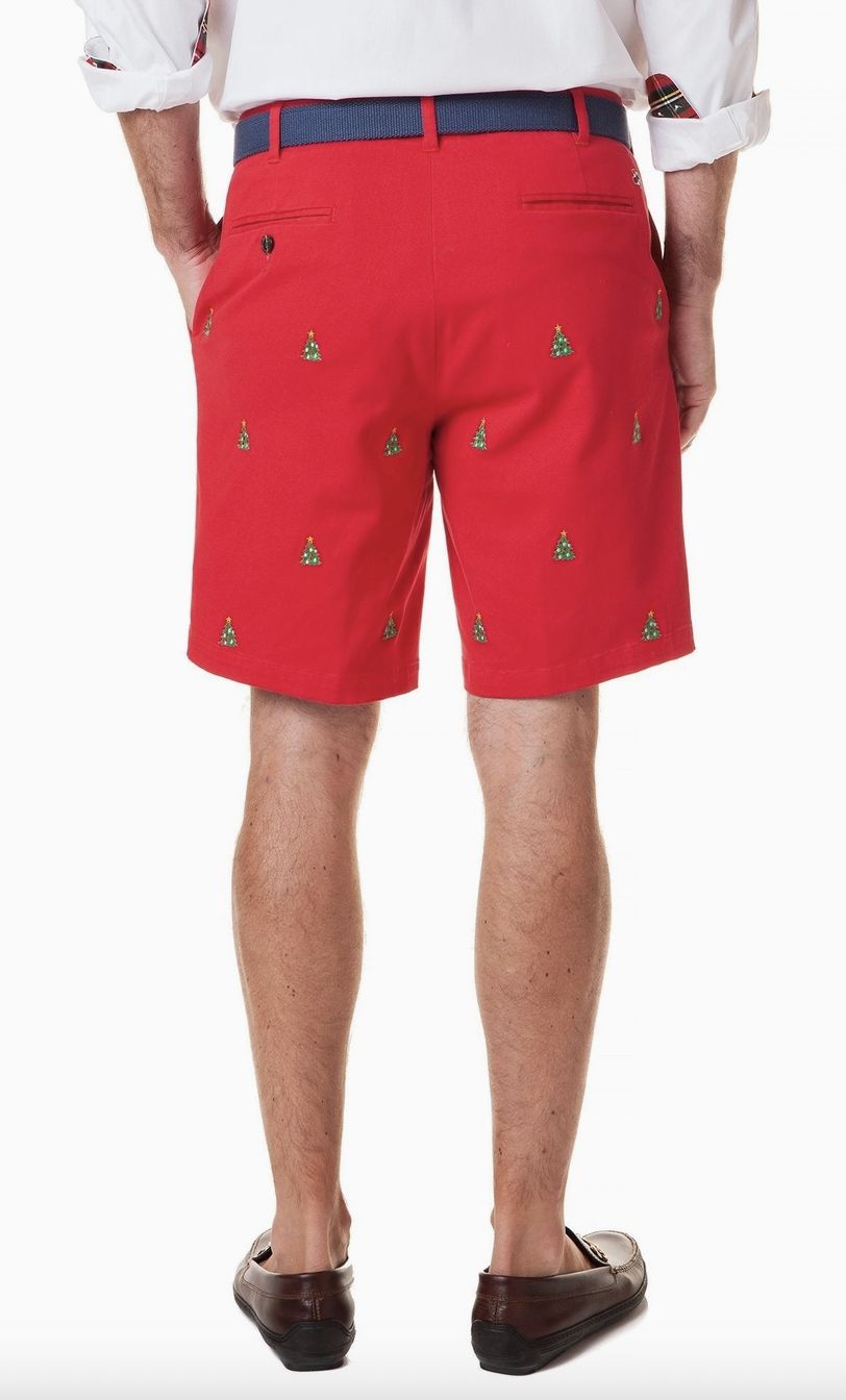 Short- Red w/Christmas Trees