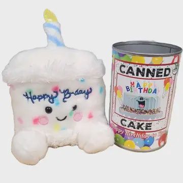 Canned Cake - Happy Birthday to You Gift - Plush B-day Cake