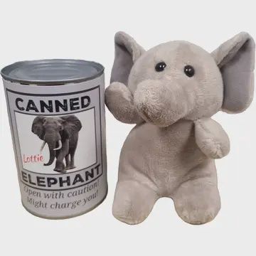 Lottie the Canned Elephant - Stuffed Animal Plush w/Jokes