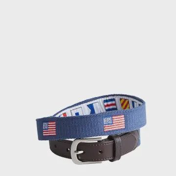 Belt  Navy Emb. American Flag, Size: 34