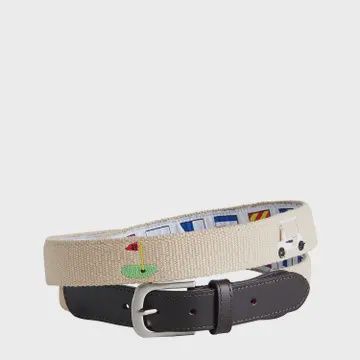 Belt Tan Embroidered With Golf Carts, Size: 32