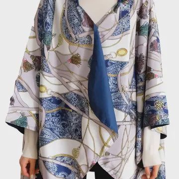 Rain Navy Reversible Rain Cape - Buckles Collection