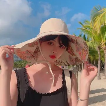 Beige Frond Reversible Sun Hat