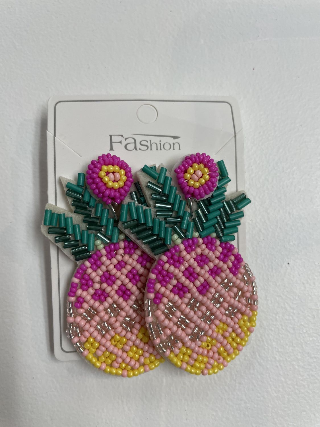 Beaded Pineapple Earrings
