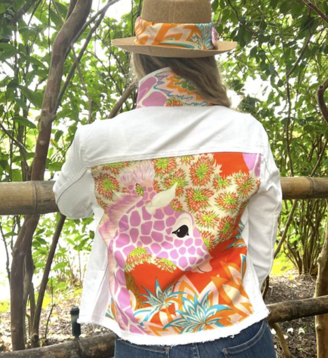 Silk Scarf Denim Jacket