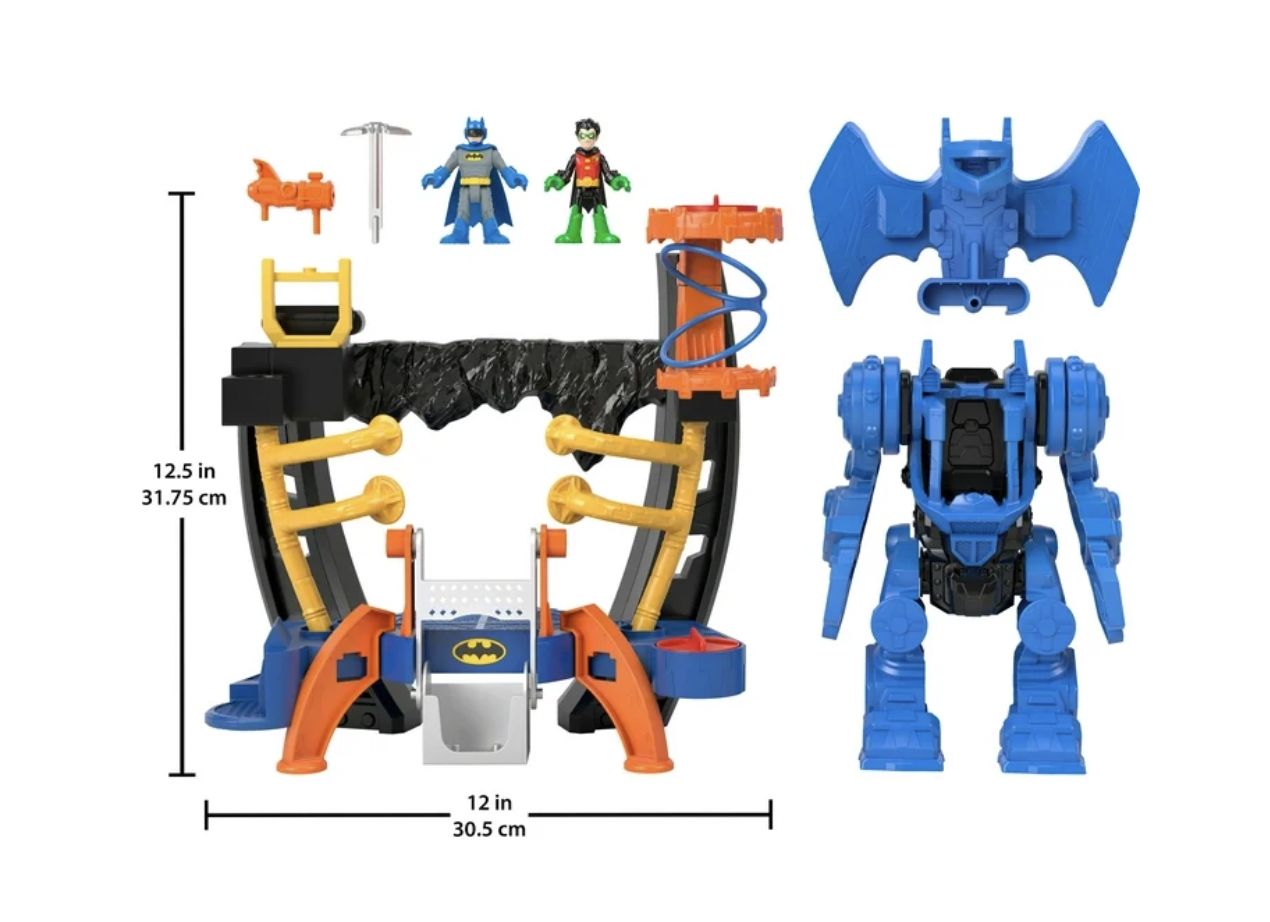 Fisher-Price Imaginext DC Super Friends Batman Toy, Ultimate Headquarters Playset 2-Ft Tall, Lights Sounds &amp; 10 Pieces for Kids Ages 3+ Years