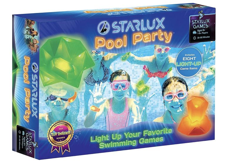 Starlux Pool Party: Light Up, Glow in The Dark Pool Toys (Ages 8+, 1-8+ Players) | Pool Toys | Swimming Pool Party Set | Night Swim Toys &amp; Light Up Pool Toys | Glow in The Dark Pool Supplies