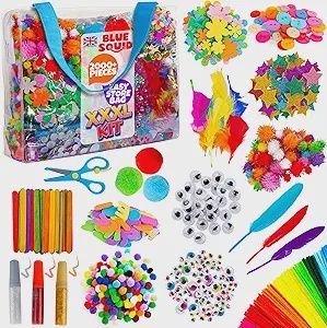 Blue Squid Craft Supplies for Kids - 2000+pcs in This XXXL Arts and Crafts Kit