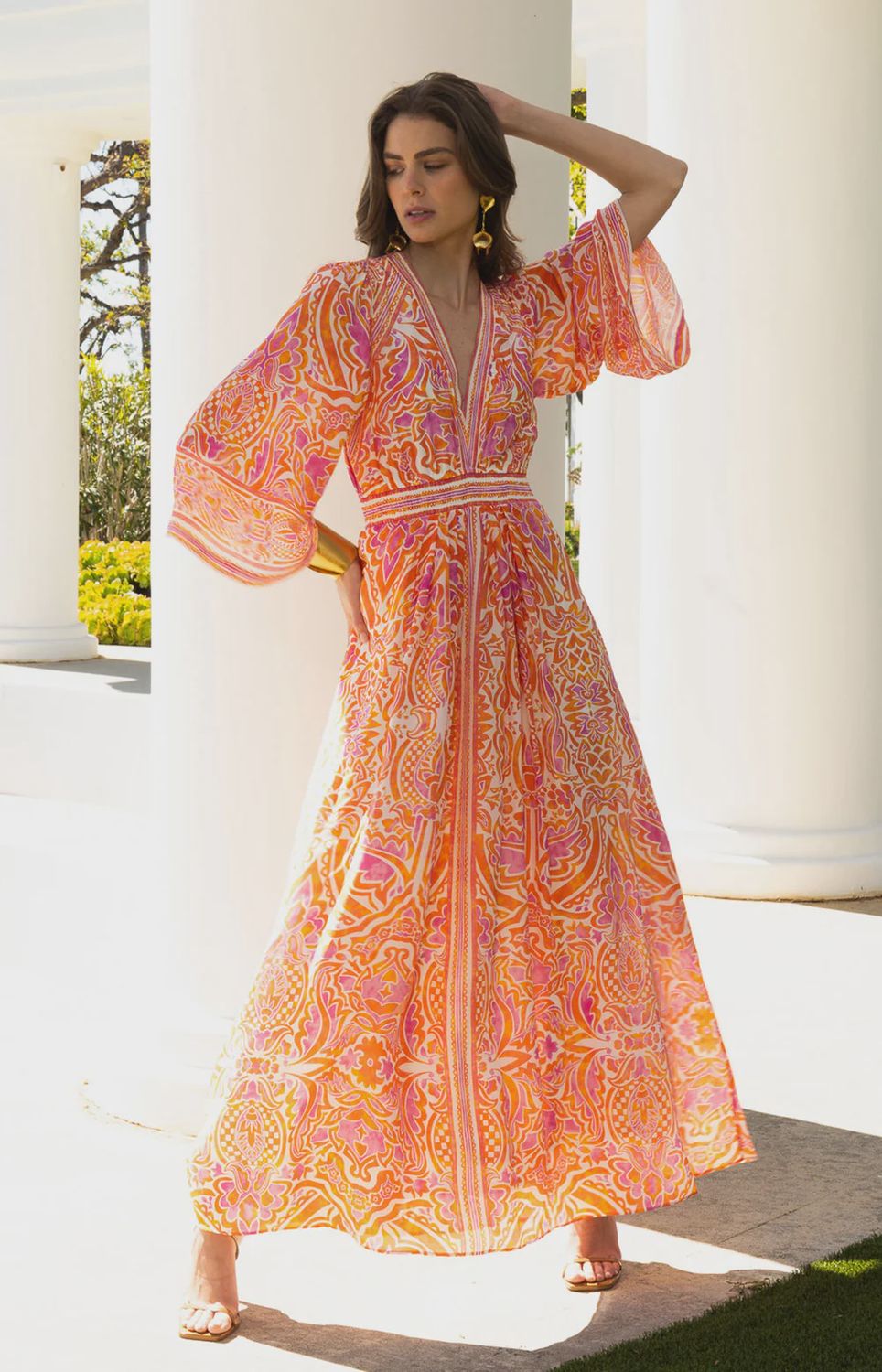 Abby V neck Maxi Dress