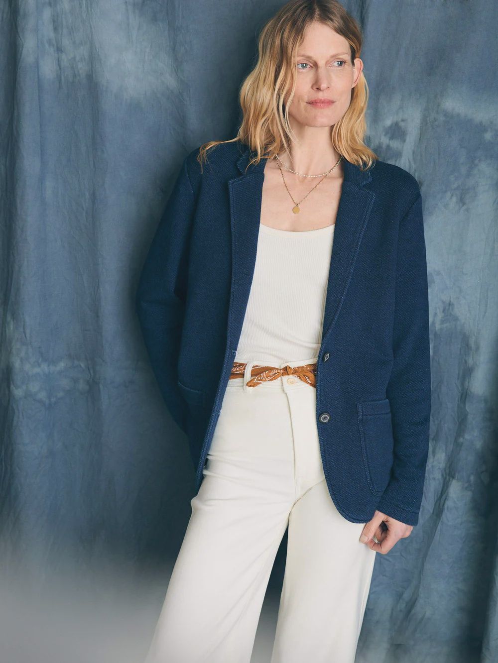 inlet knit blazer