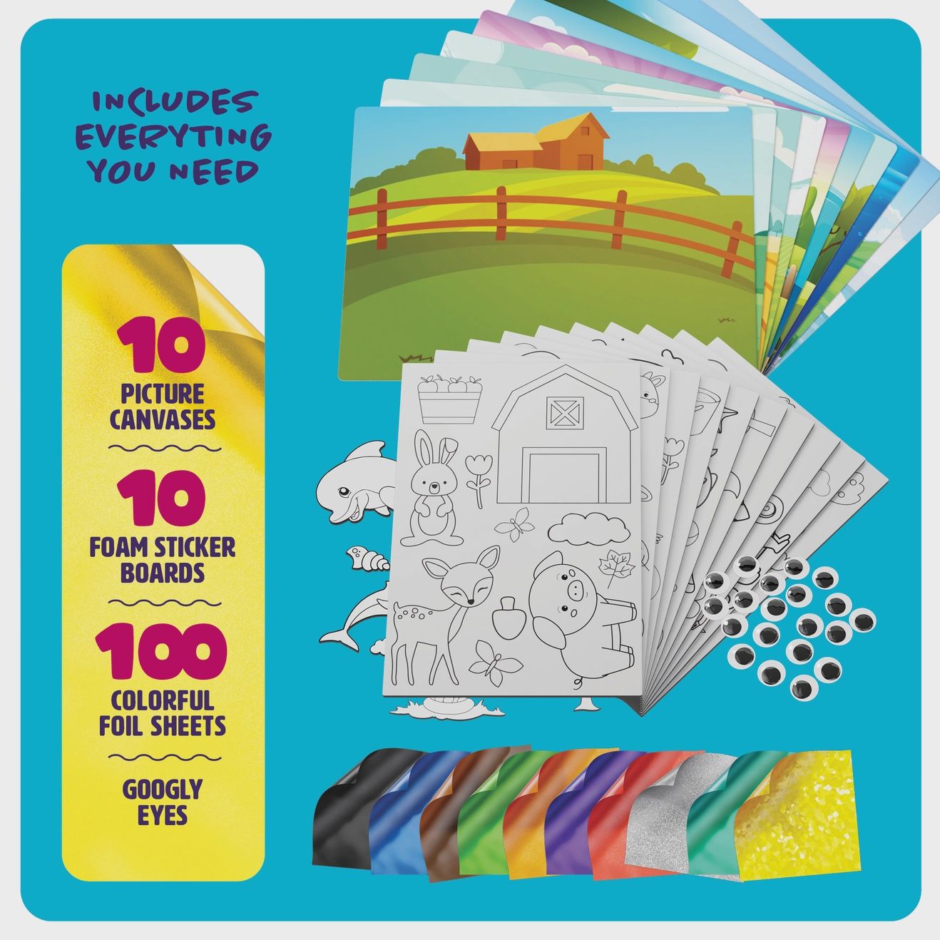 Mess- Free Foil Art Kit For Kids - Toddler Arts and Crafts