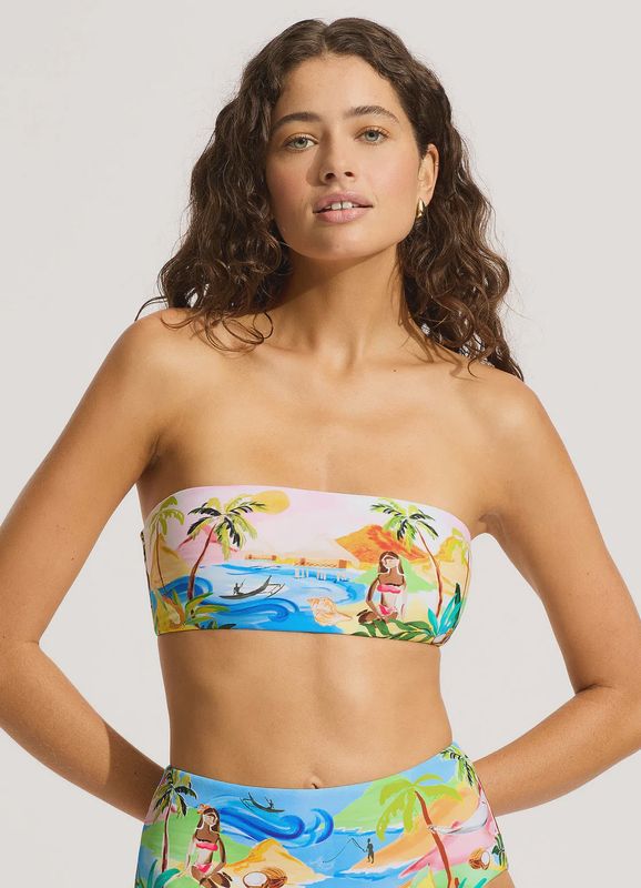 South Pacific Bandeau Bikini Top - Turquoise