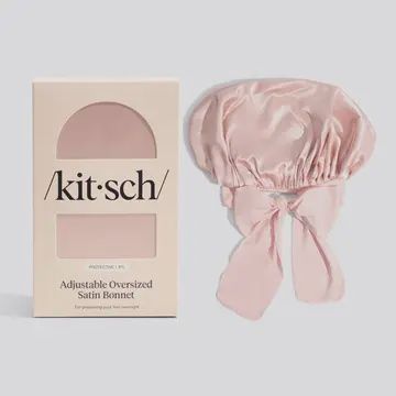 Adjustable Oversized Satin Bonnet- Blush