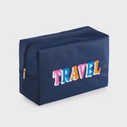 &quot;TRAVEL&quot; OVERSIZED ZIP POUCH