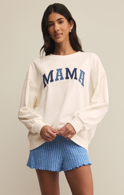Mama Knit Denim Sweatshirt