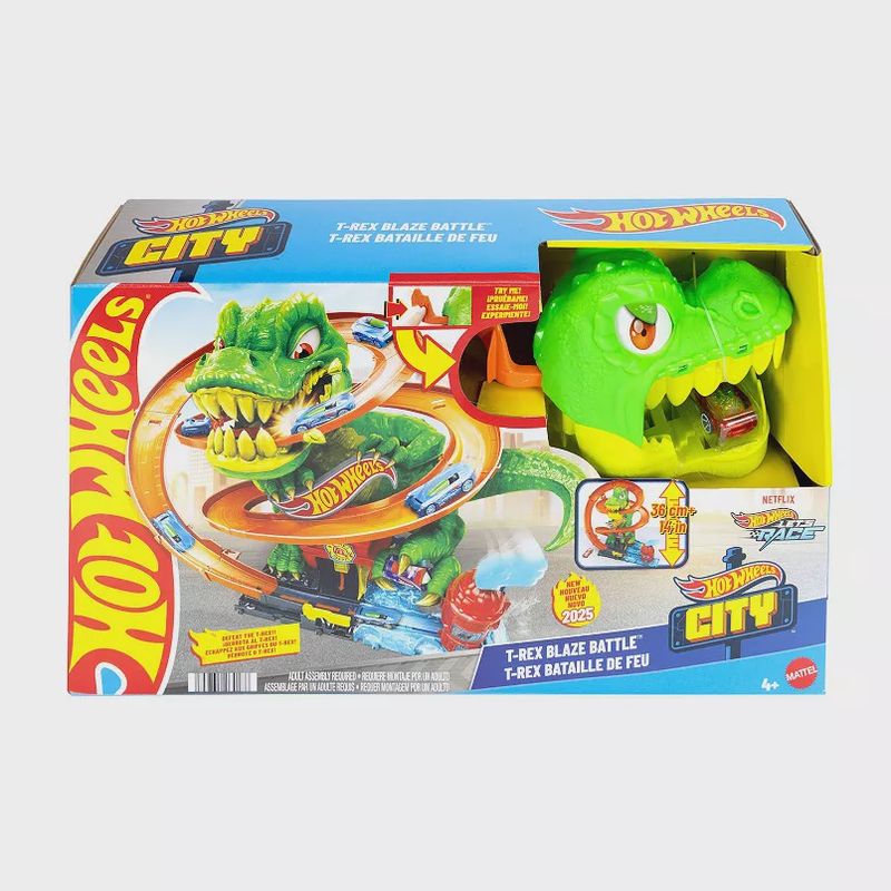 Hot Wheels City T-Rex Blaze Battle Playset
