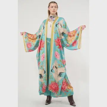 The Legend of the Crane Maxi Kimono / Topper