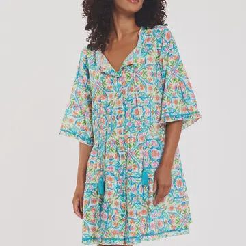 Alcee Dress Garden Majolica White Multi