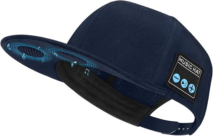 Adjustable Bluetooth Hat Wireless Smart Speakerphone Cap for Outdoor Sport, Color: Navy