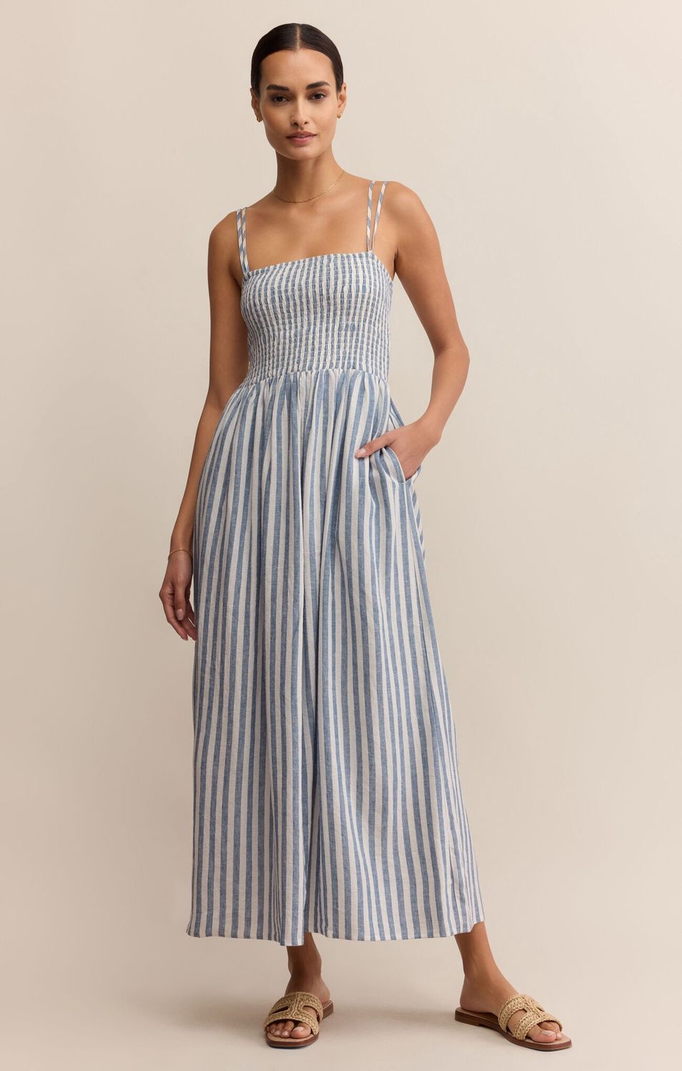 Nadine Striped Midi Dress