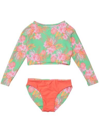 COASTAL SHELLS CROP LS RASH TOP SET, Size: 6