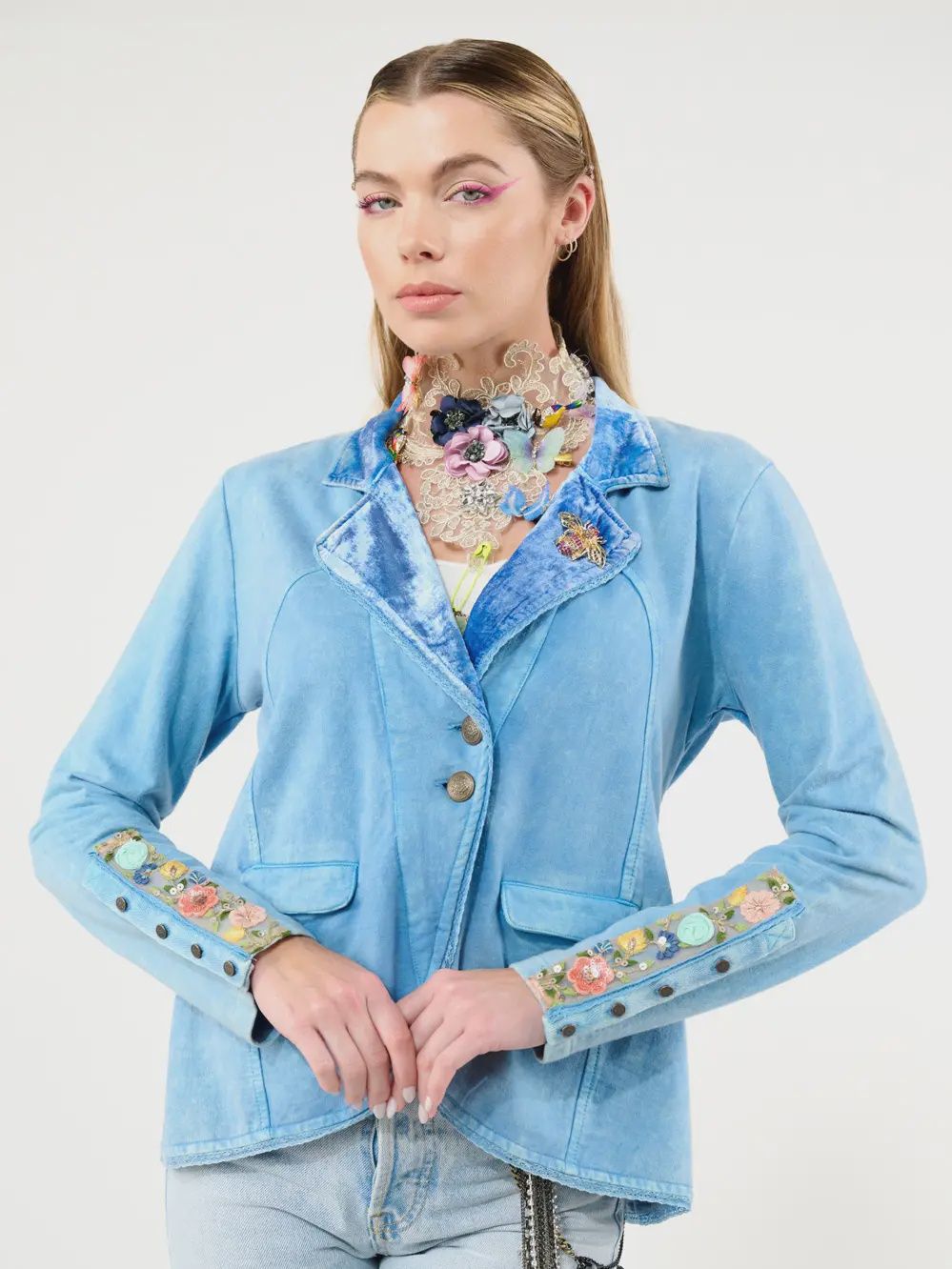 Colonel French Terry Knitted Blazer - Teal