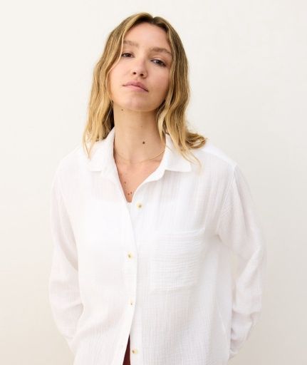 Jane Relaxed Double Cloth Shirt, Size: Extra Small