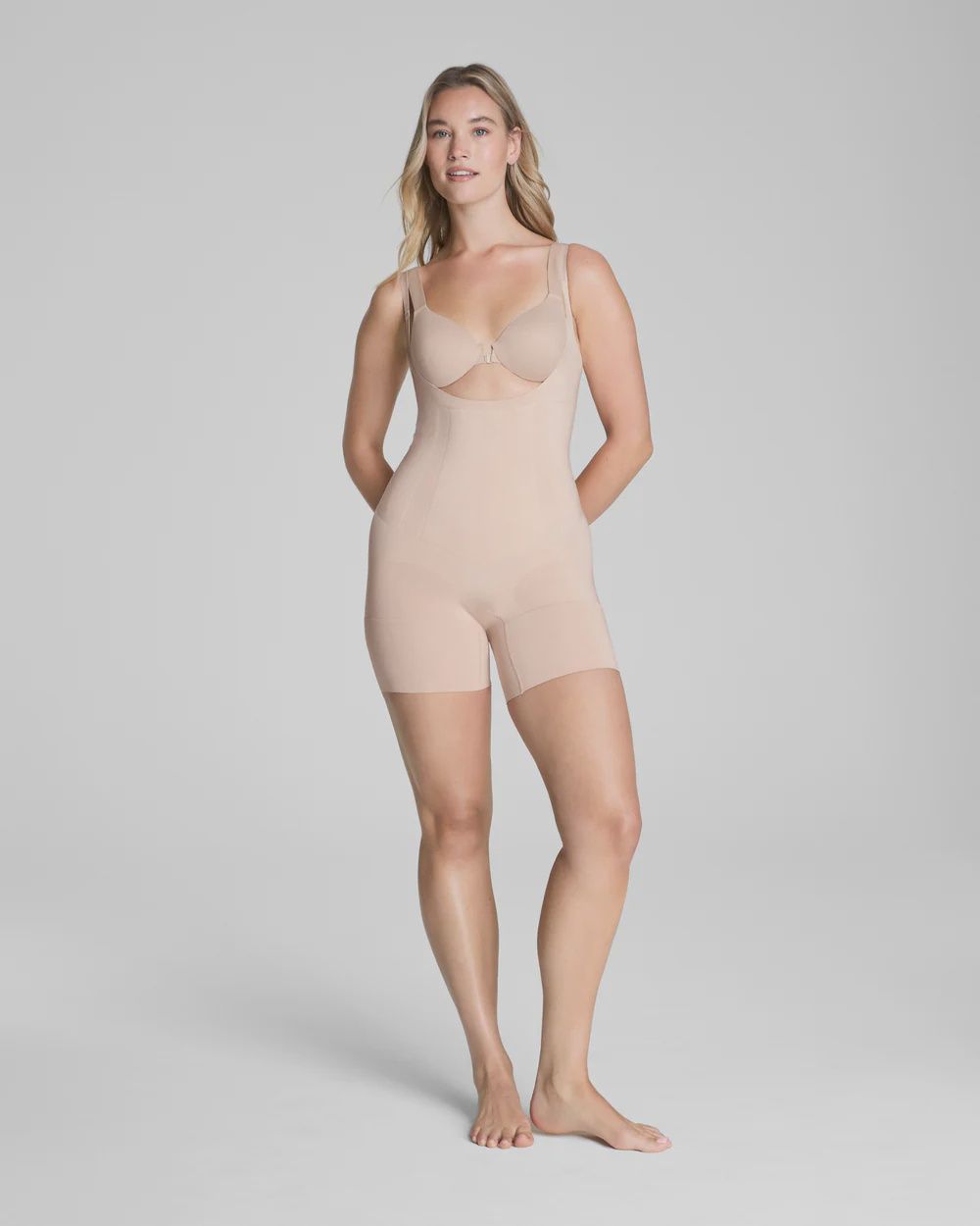 Oncore Open Bust Mid Thigh Bodysuit