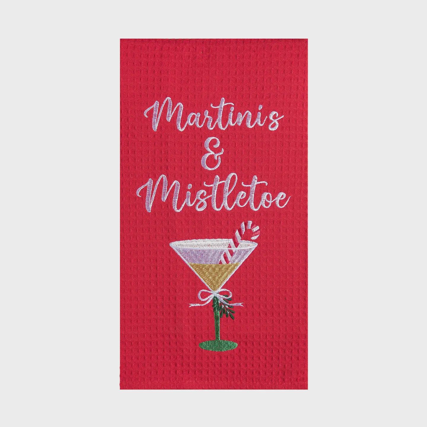 Christmas Martinis &amp; Mistletoe Kitchen Towel