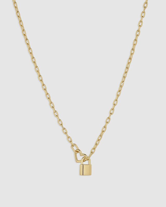 Heart Padlock Interlocking Necklace