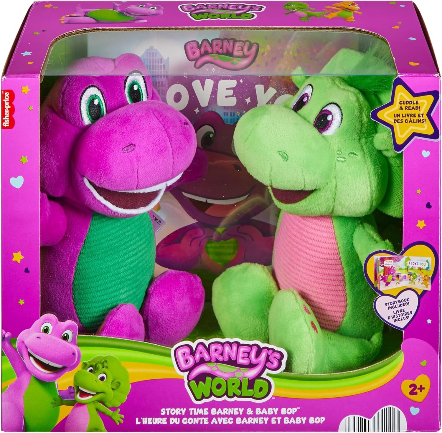 Barney &amp; Baby Bop plushes with Story Book